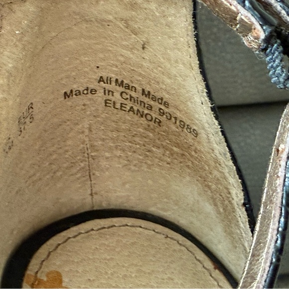 Sam Edelman Heels Size 7.5 Eleanor Black Snake Print Ankle Buckle Strap Open Toe - Picture 7 of 10